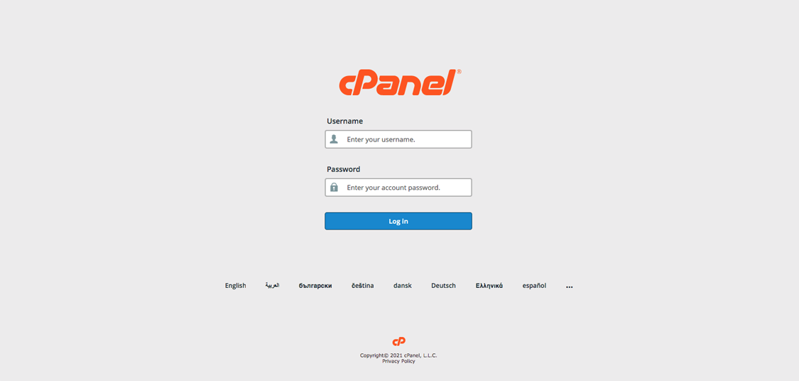 log in to cpanel